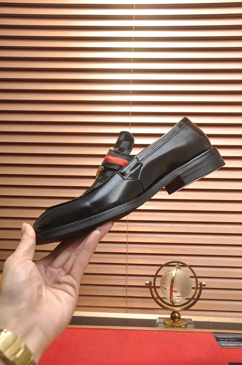 Men's shoes💰460💶【LOUIS VUITTON】(sheepskin lining) new cowhide LV formal shoes🎩🎩❗️🆘made one to one at the counter🎩original quality, imported cowhide upper➕full sheepskin lining➕original rubber outsole, {high quality visible}👣Size: 38-45 (45 custom-made)
